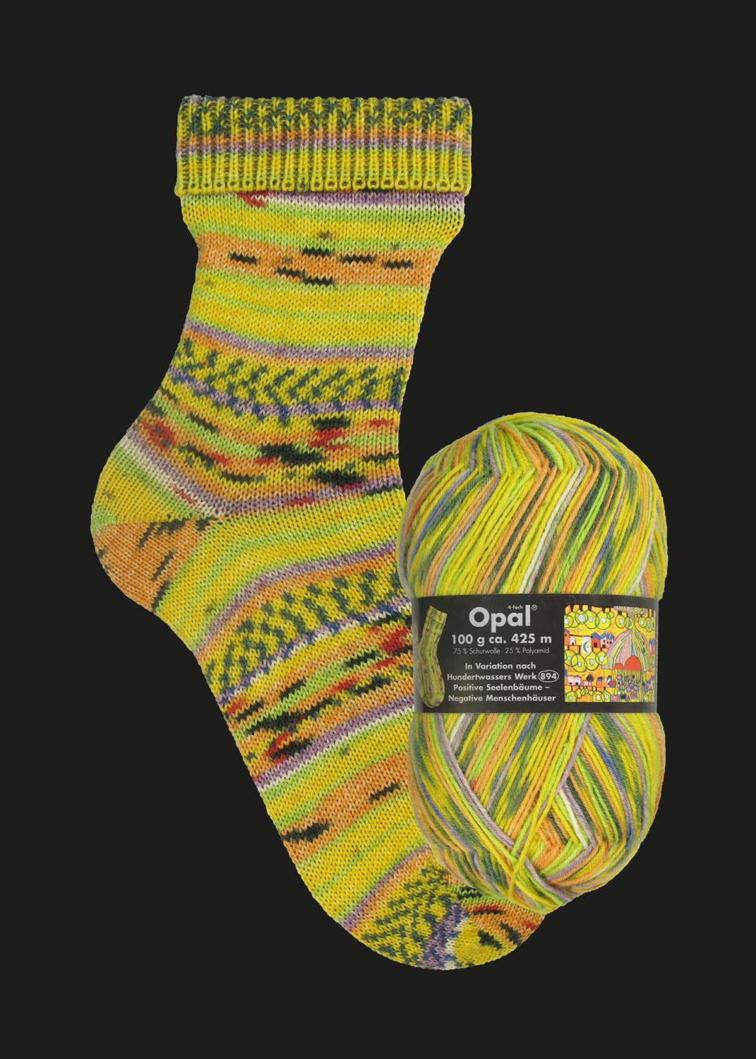 OPAL Hundertwasser 4-ply - 1431 Positive Seelenbäume-Negative Menschenhäuser