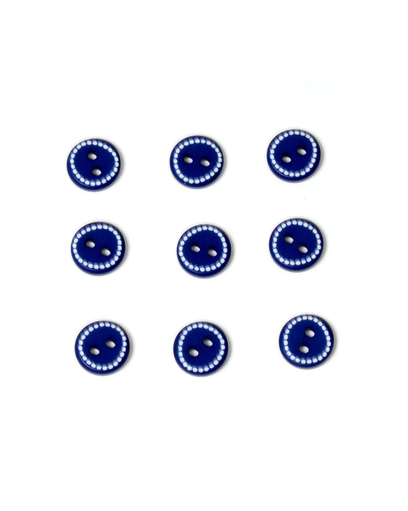 Blue with White Dots Buttons 12mm