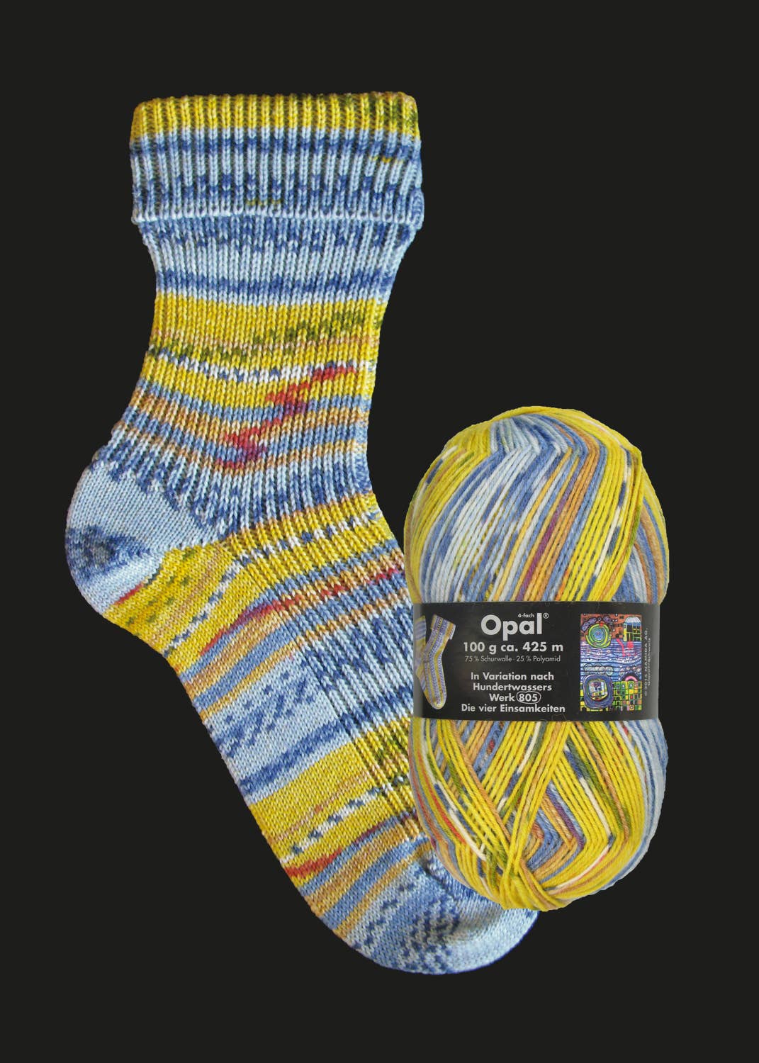 OPAL Hundertwasser 4-ply: 2105 Die vier Einsamkeiten