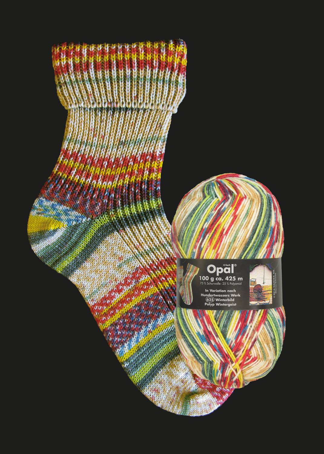 OPAL Hundertwasser 4-ply - 2104 Winterbild Polyp Wintergeist