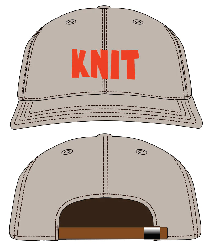 KNIT Vintage Wool Cap - Oatmeal + Orange