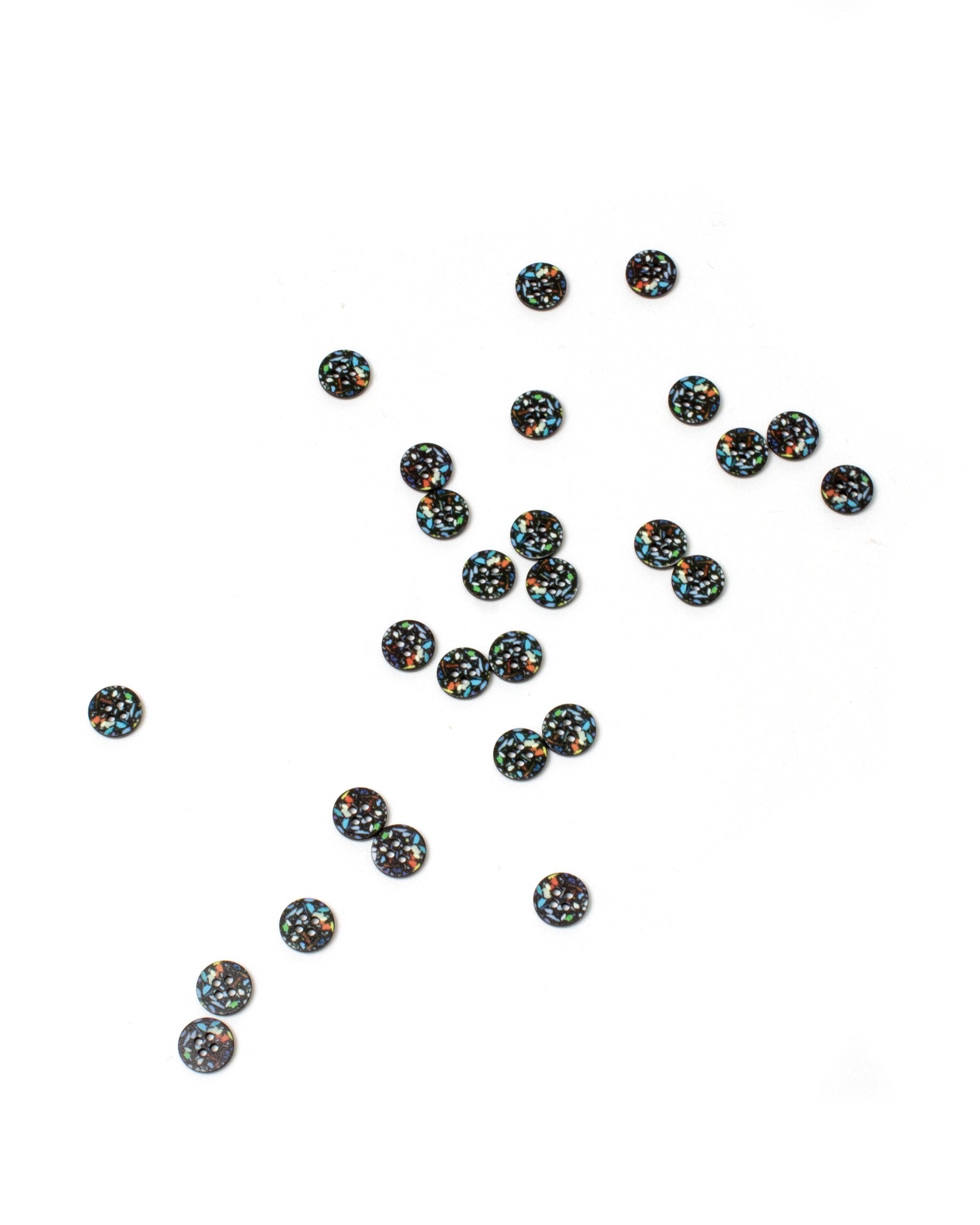 Black Terrazzo Buttons 12mm