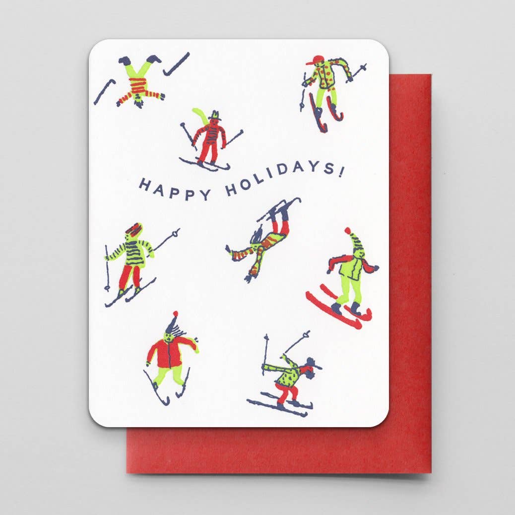 Happy Holidays Skiers Card