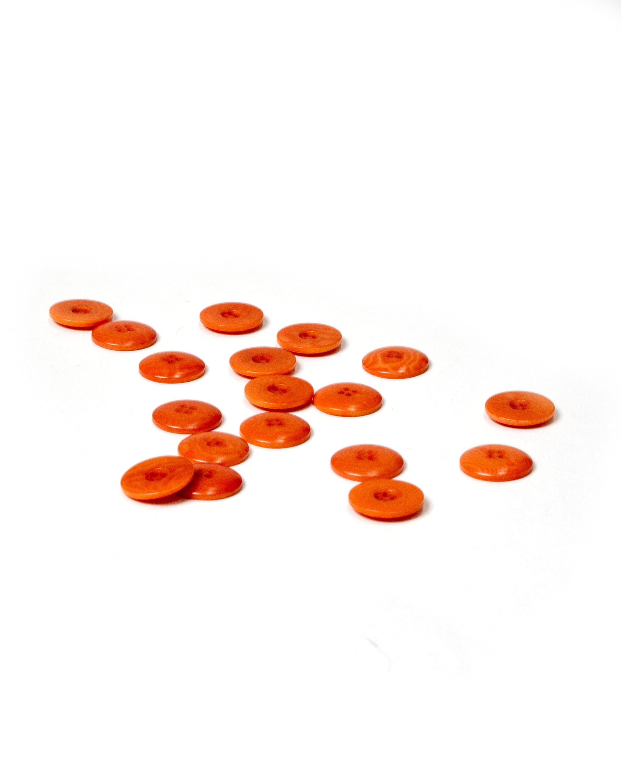 Four Hole Orange Corozo Buttons 15mm