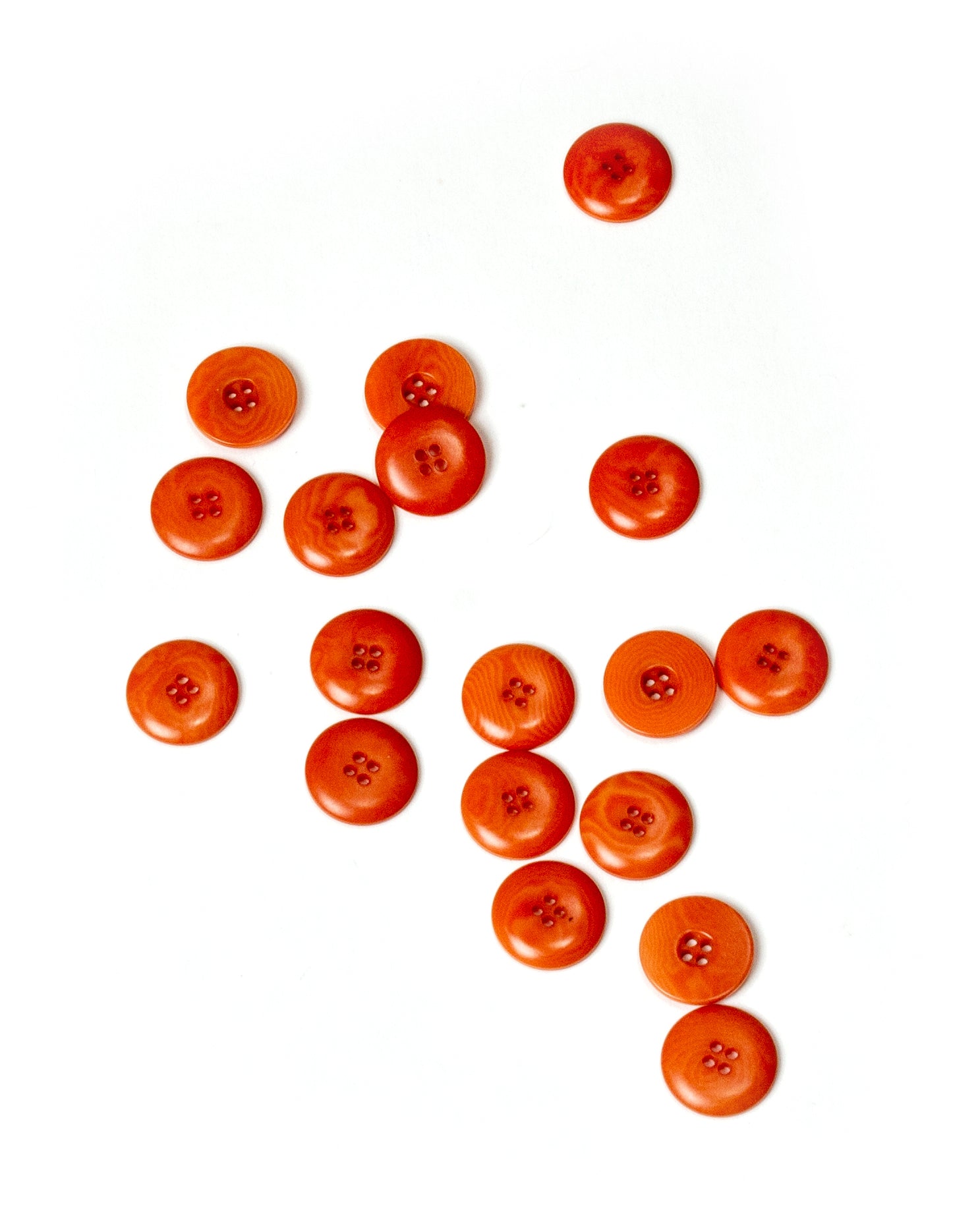 Four Hole Orange Corozo Buttons 15mm