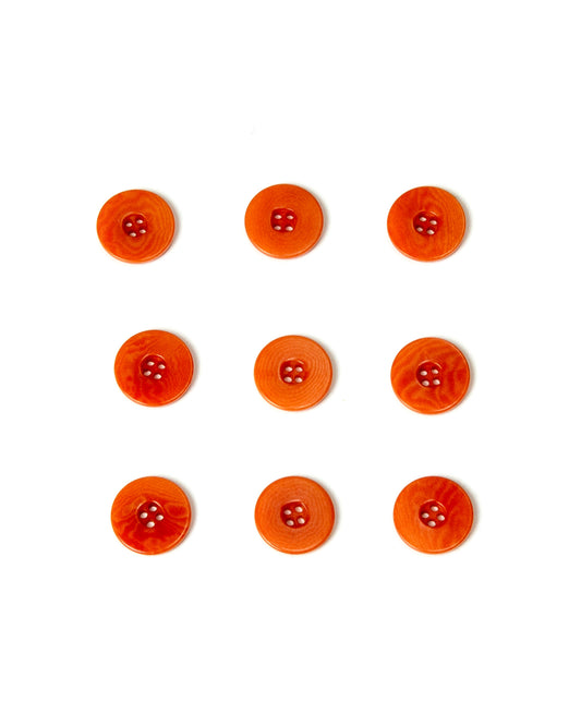 Four Hole Orange Corozo Buttons 15mm
