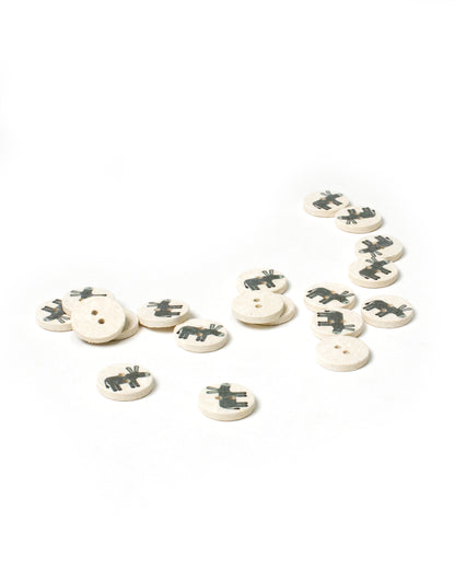 Coco Shell Buttons with Grey Donkey 15mm