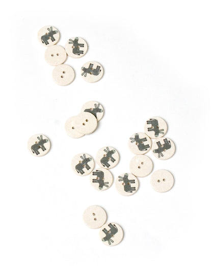 Coco Shell Buttons with Grey Donkey 15mm