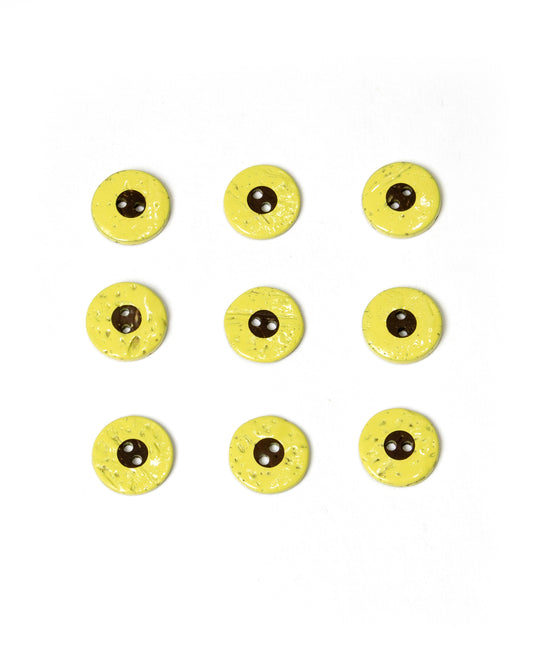 Coco Shell Buttons with Yellow Edge 18mm