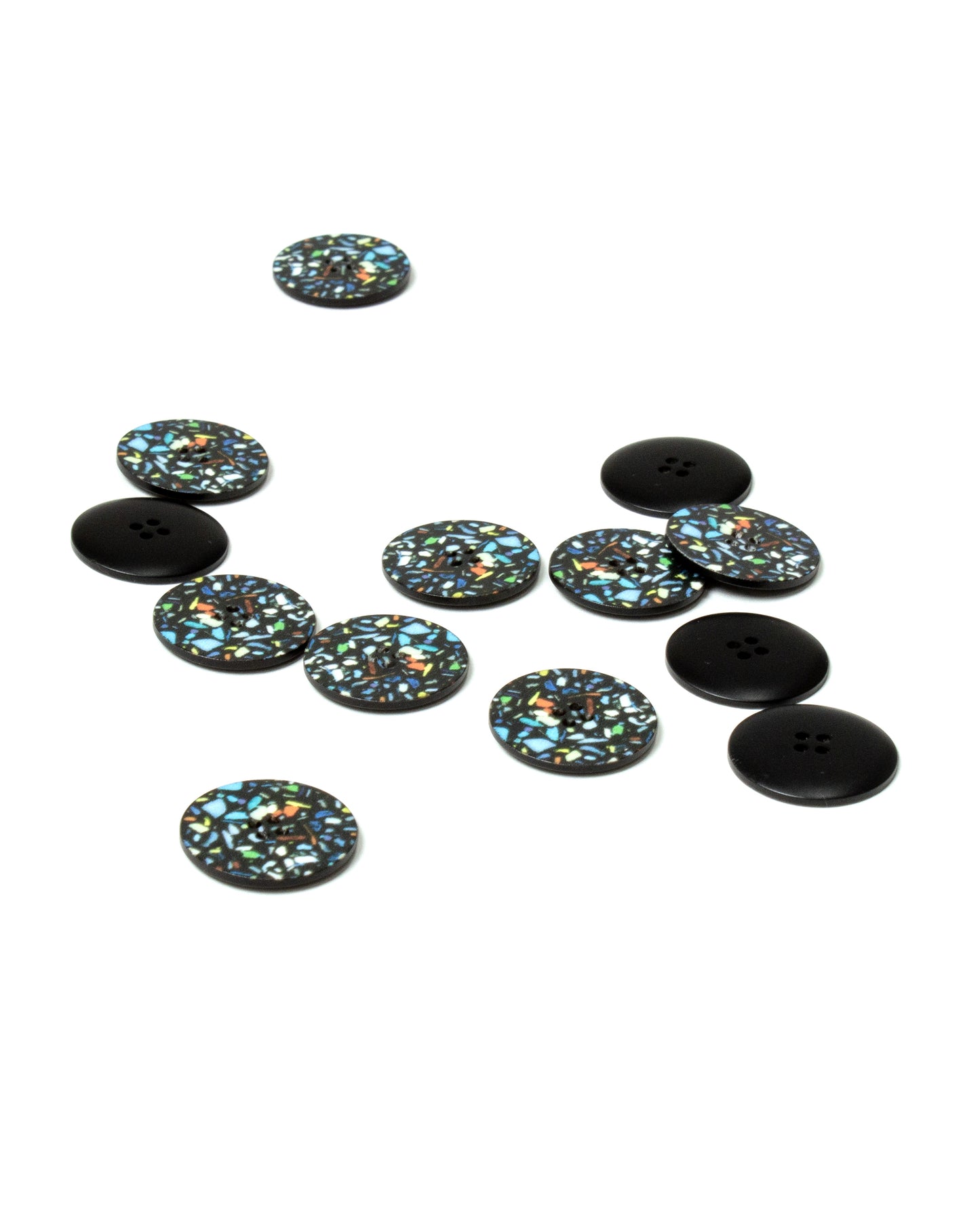 Black Terrazzo Buttons 22mm