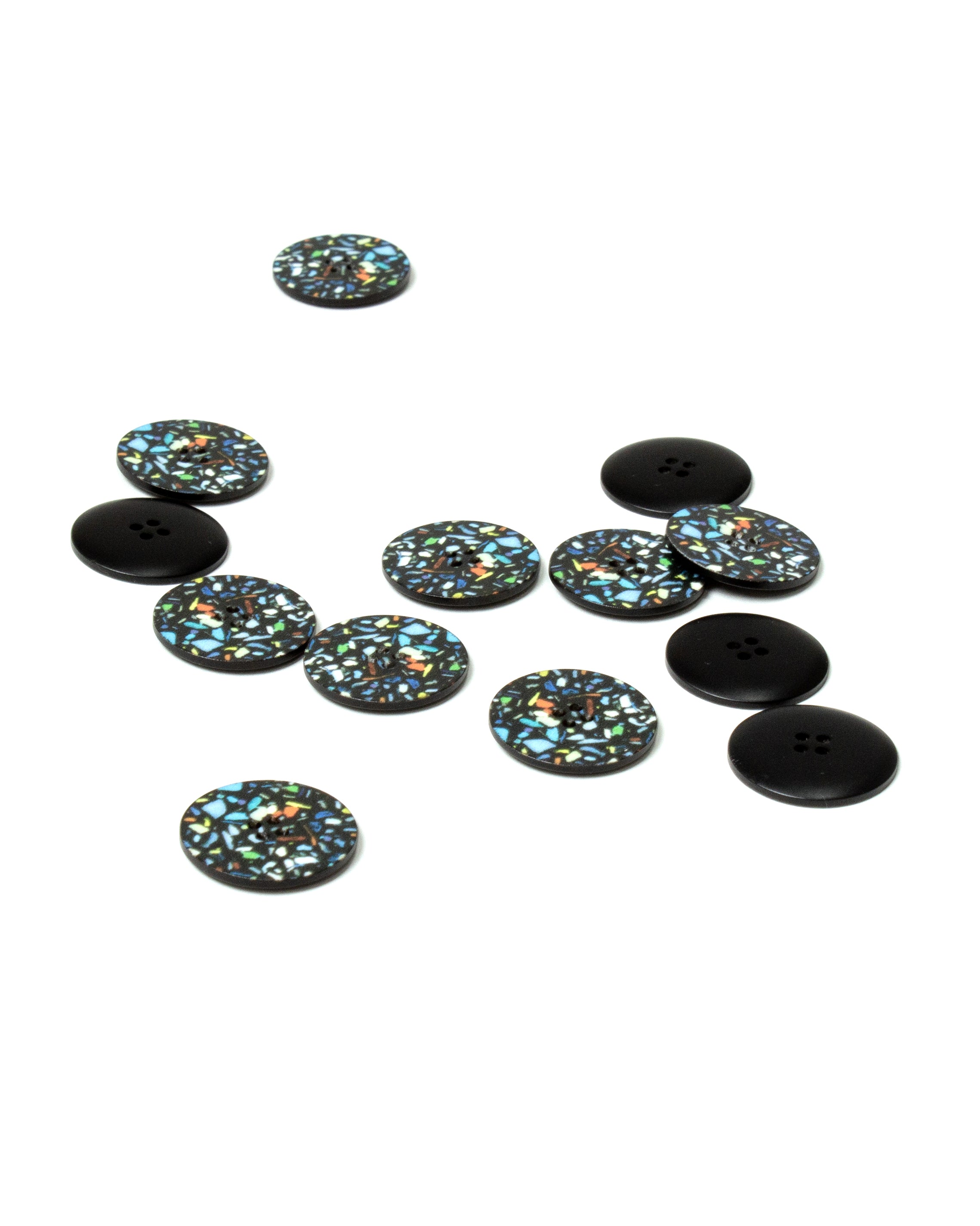 Black Terrazzo Buttons 22mm