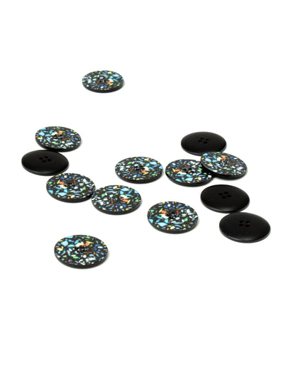 Black Terrazzo Buttons 22mm