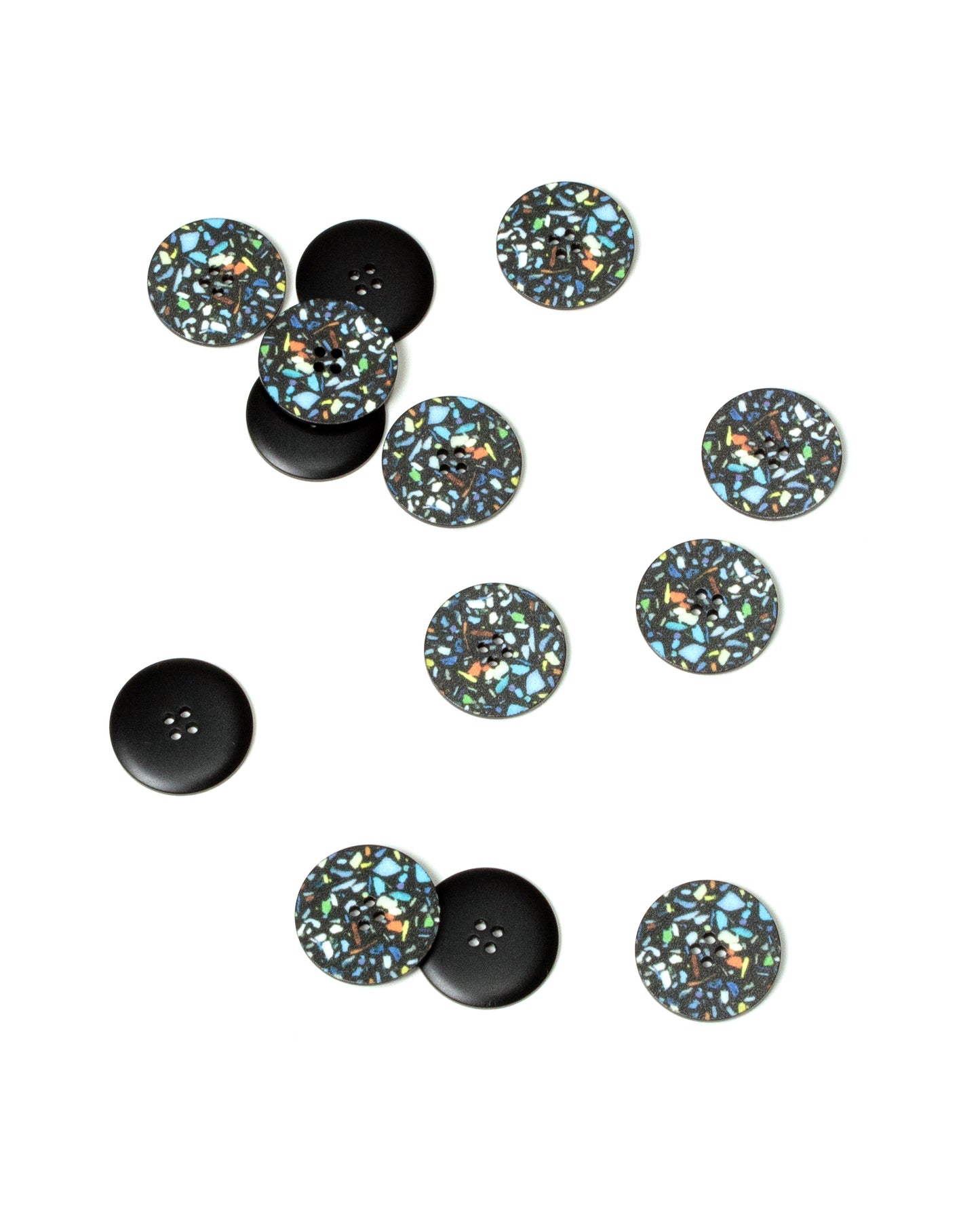 Black Terrazzo Buttons 22mm