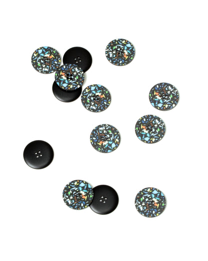 Black Terrazzo Buttons 22mm