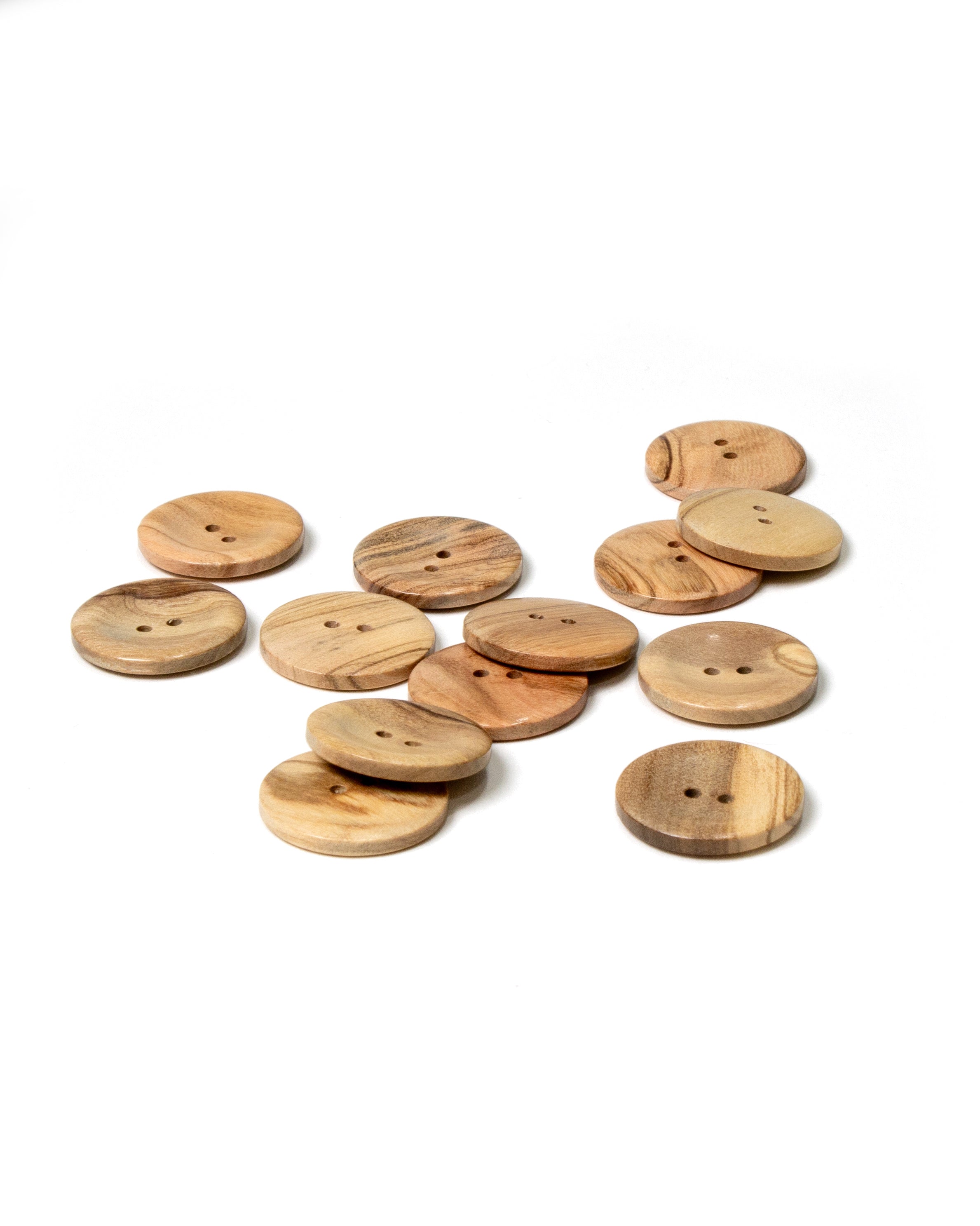 Two Hole Olive Wood Buttons 27mm