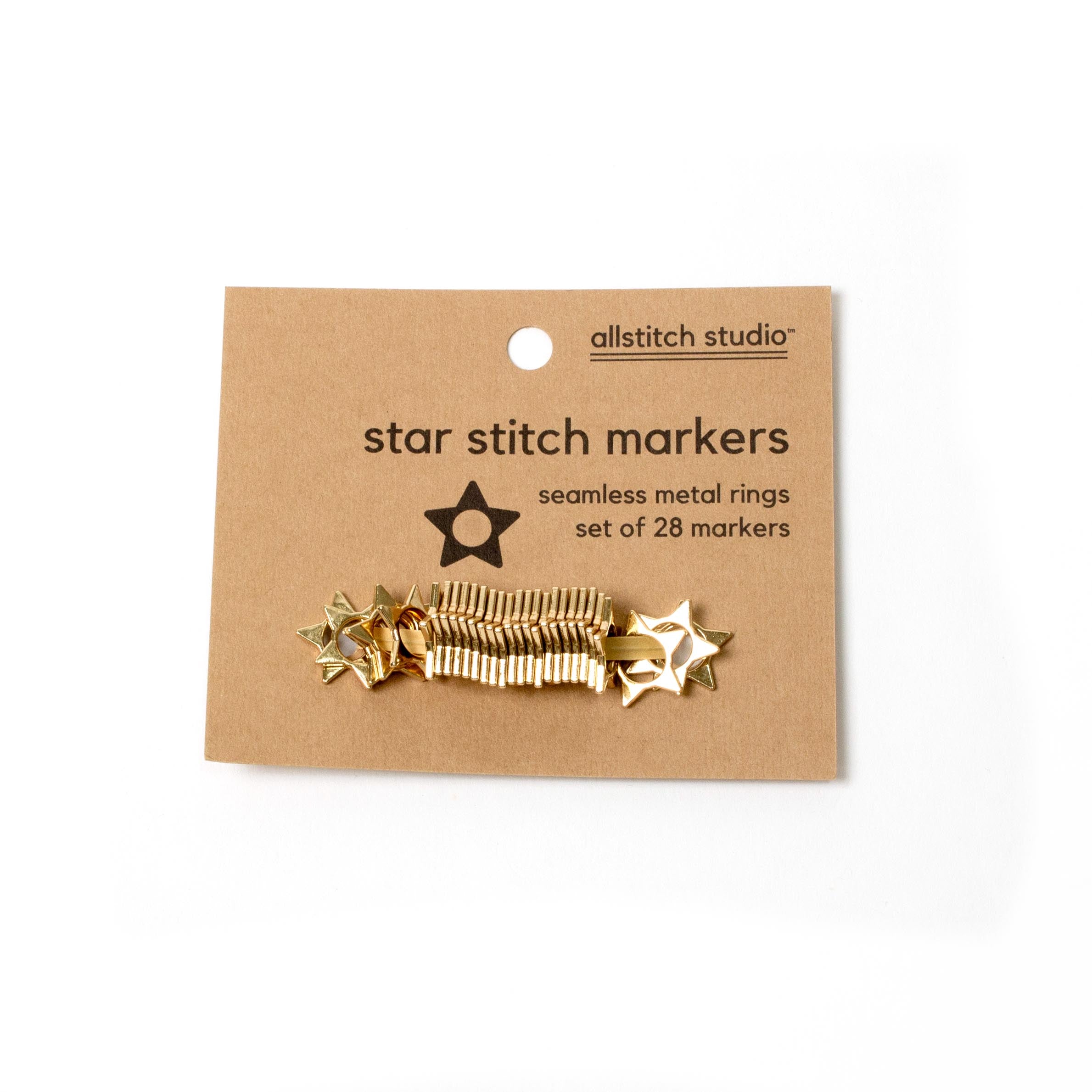 Stitch Markers - Star Rings - Gold