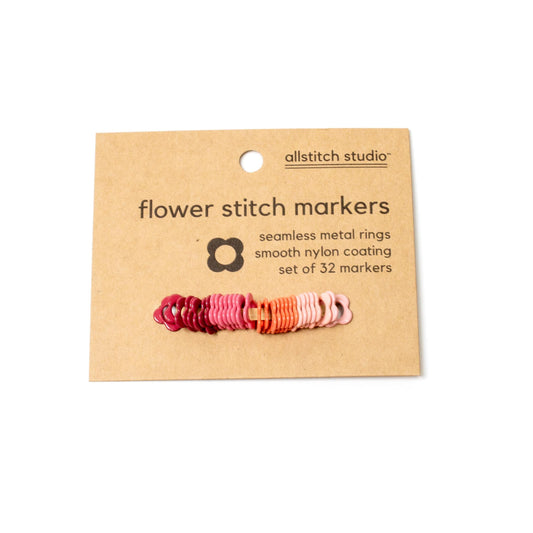 Stitch Markers - Small Flower Rings - Warm Tones