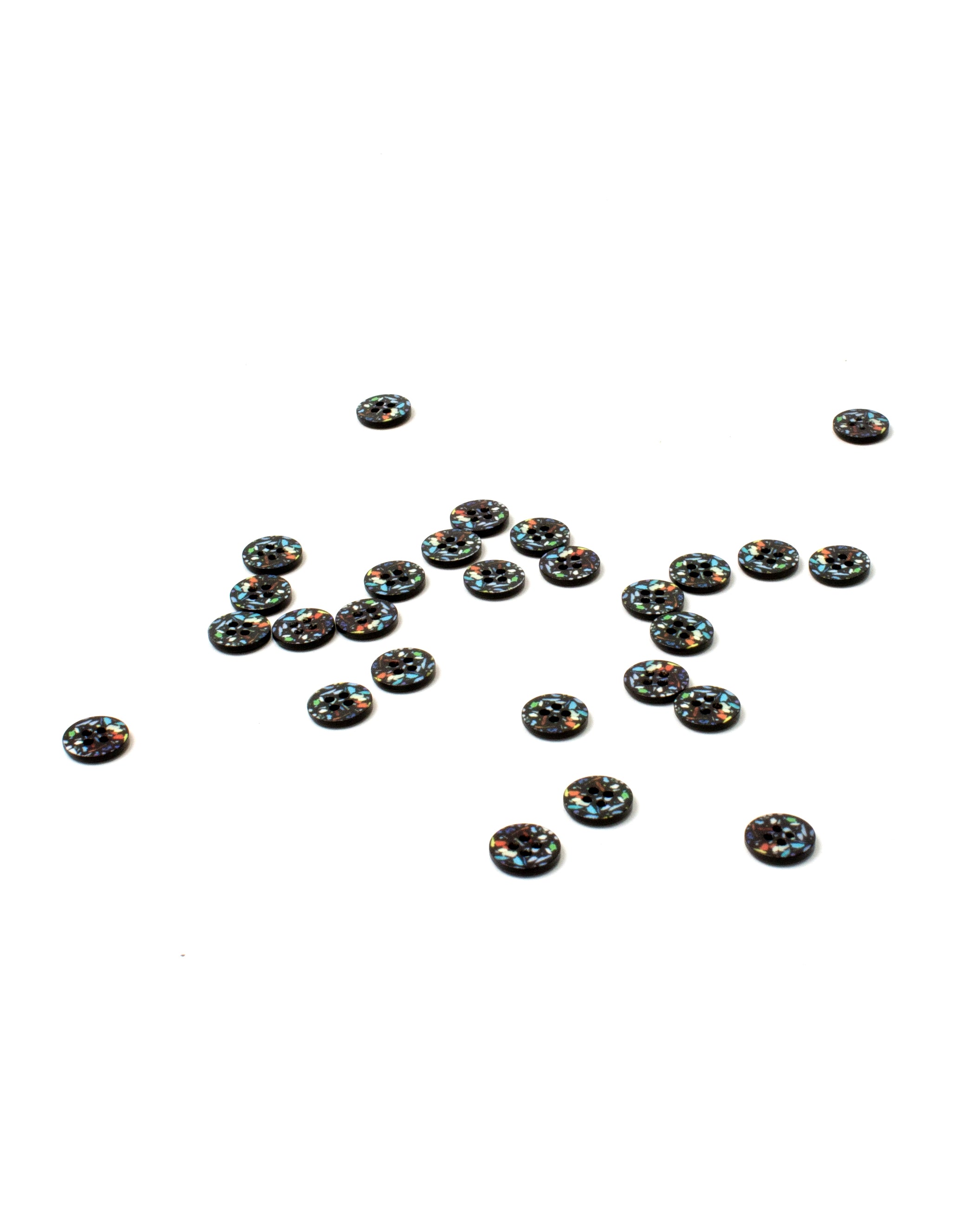 Black Terrazzo Buttons 12mm