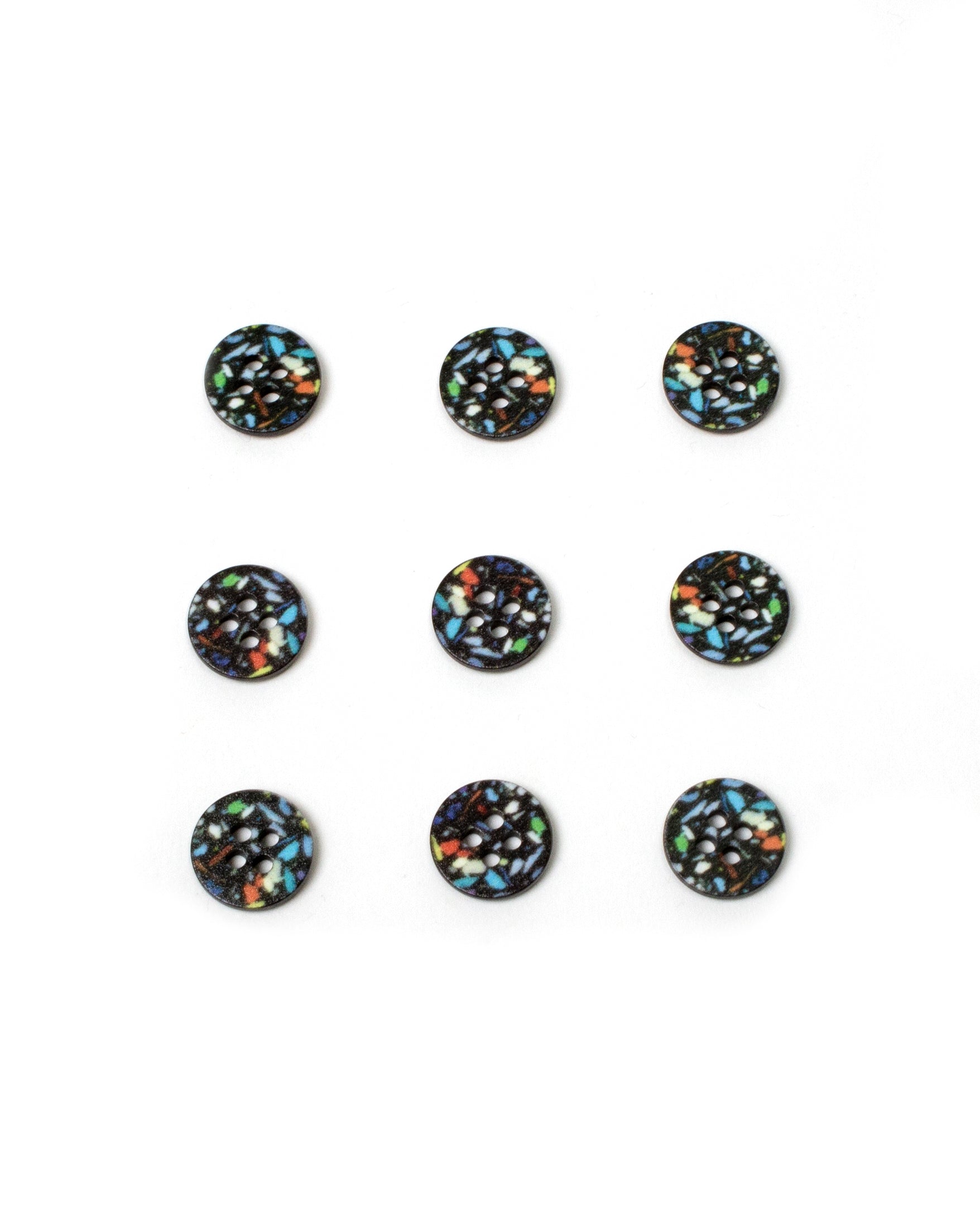 Black Terrazzo Buttons 12mm