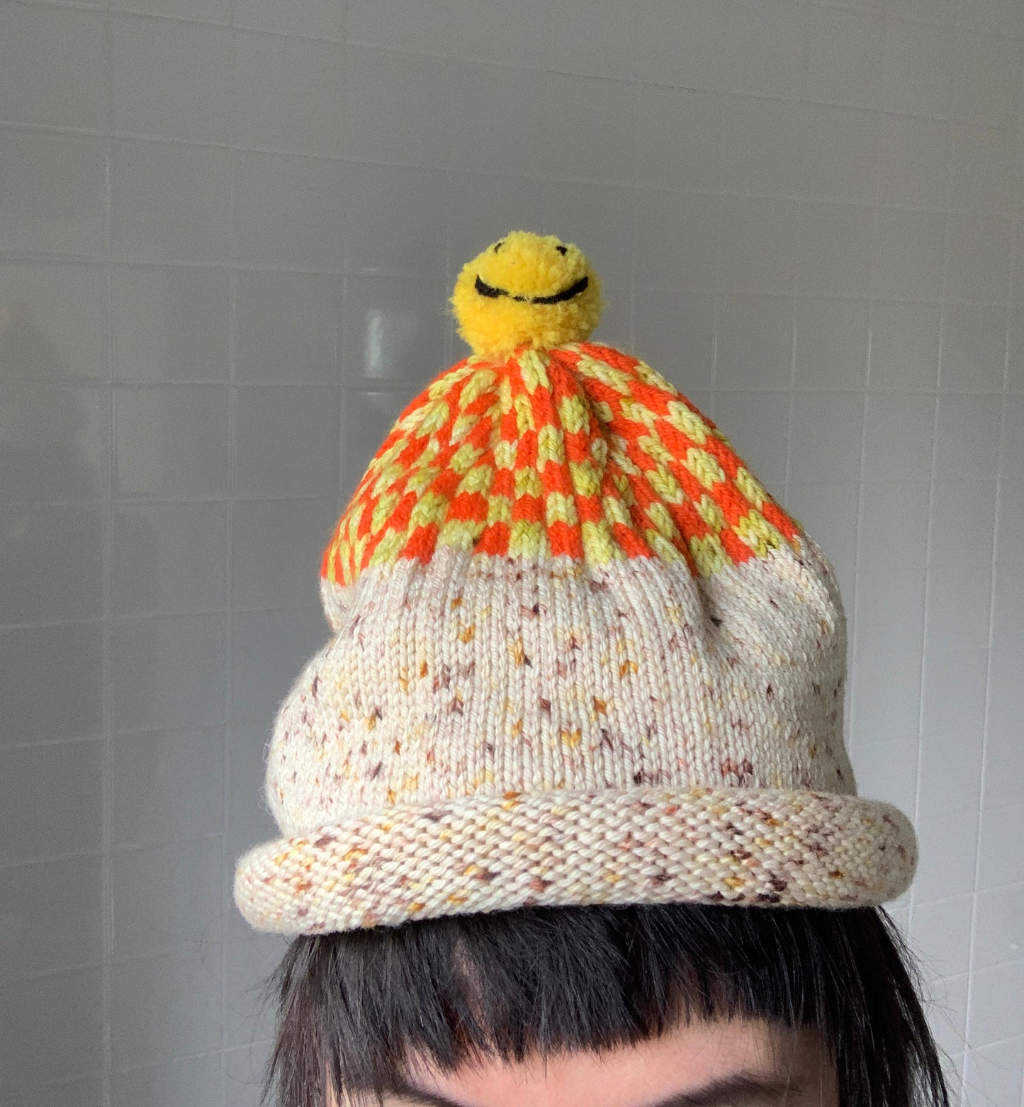 Checkered Happy Hat Pattern