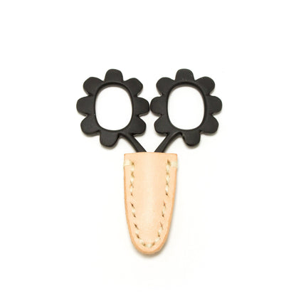 Matte Black Flower Power Mini Scissors