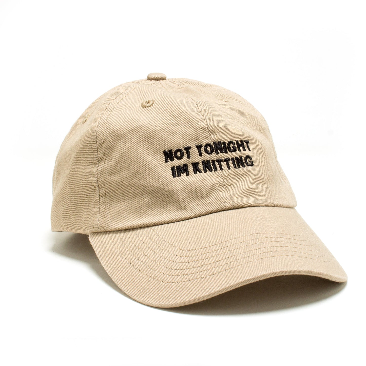 Not Tonight, I'm Knitting Dad Cap- Black Lettering